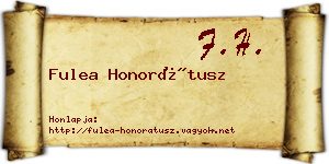 Fulea Honorátusz névjegykártya